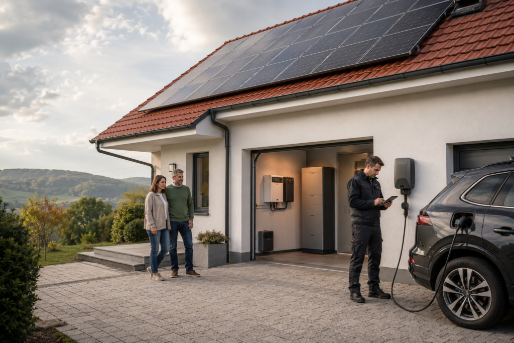 Photovoltaik in Kirchheim unter Teck auf modernem Einfamilienhaus mit regionalem Elektriker